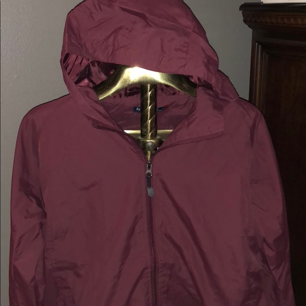 YOUTH Maroon Nylon Wind/Rain Jacket